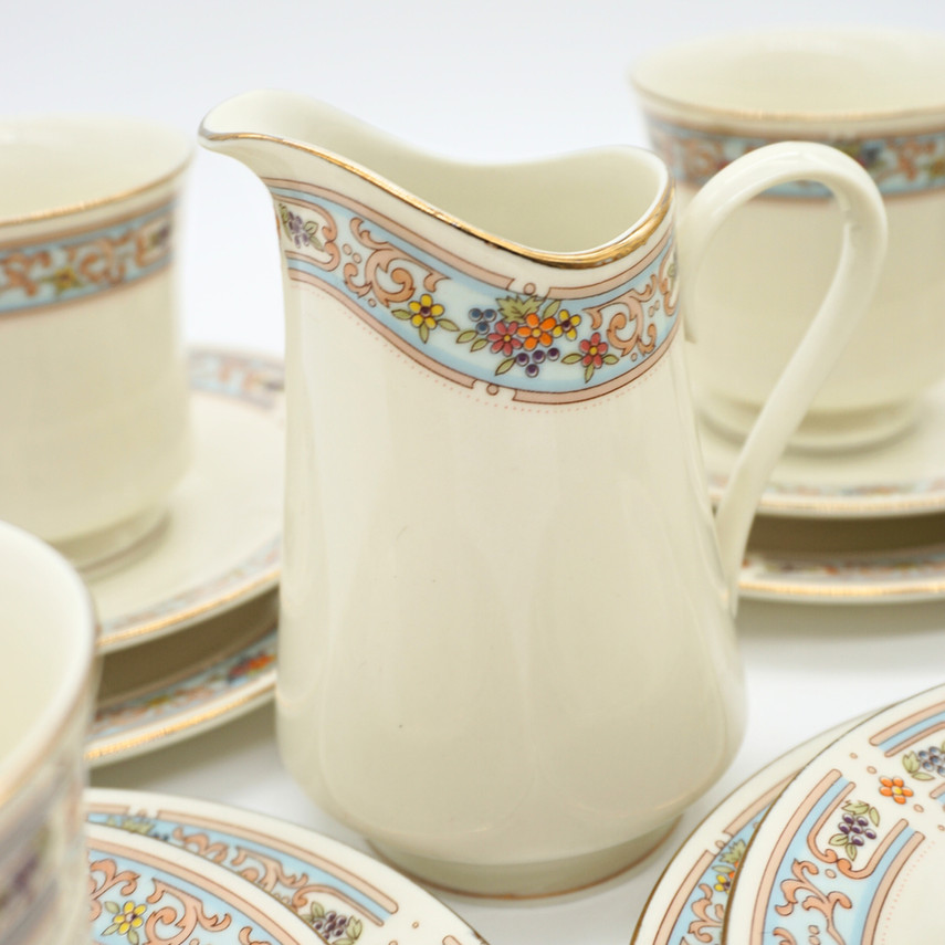 Vintage Budlet Fine China Ivory Pattern Tea Set