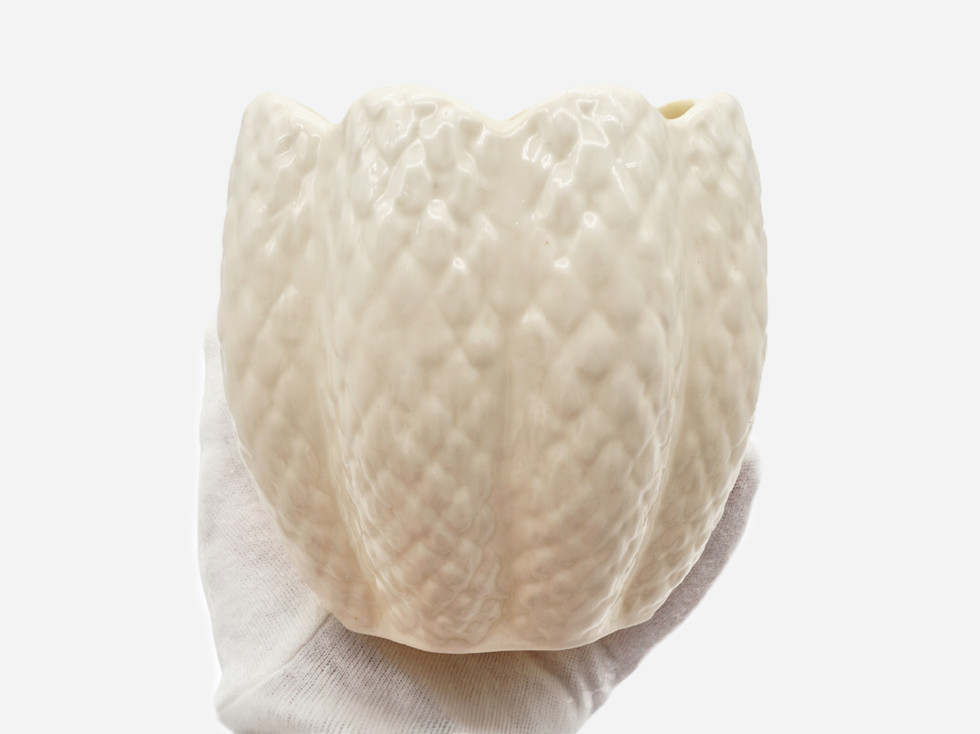 Vintage Irish Belleek Pineapple Pattern Pot Vase, 6th Mark