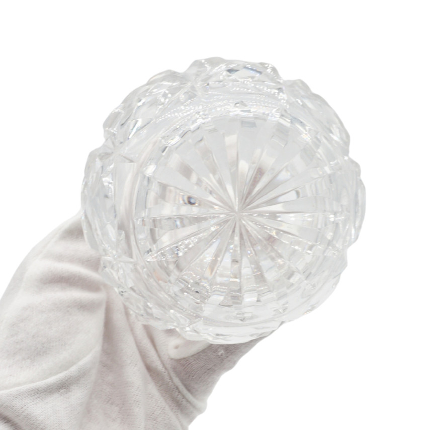 Small Vintage Crystal Glass Cruet Decanter Bottle with Stopper