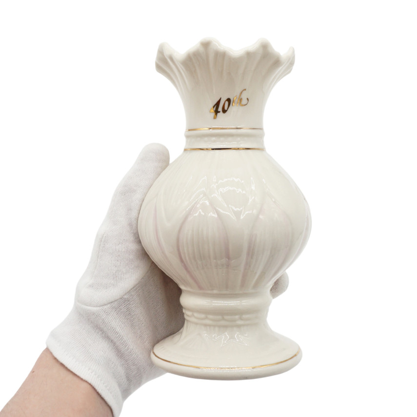 Belleek Irish Porcelain Lotus Blossom 40th Birthday Spill Vase