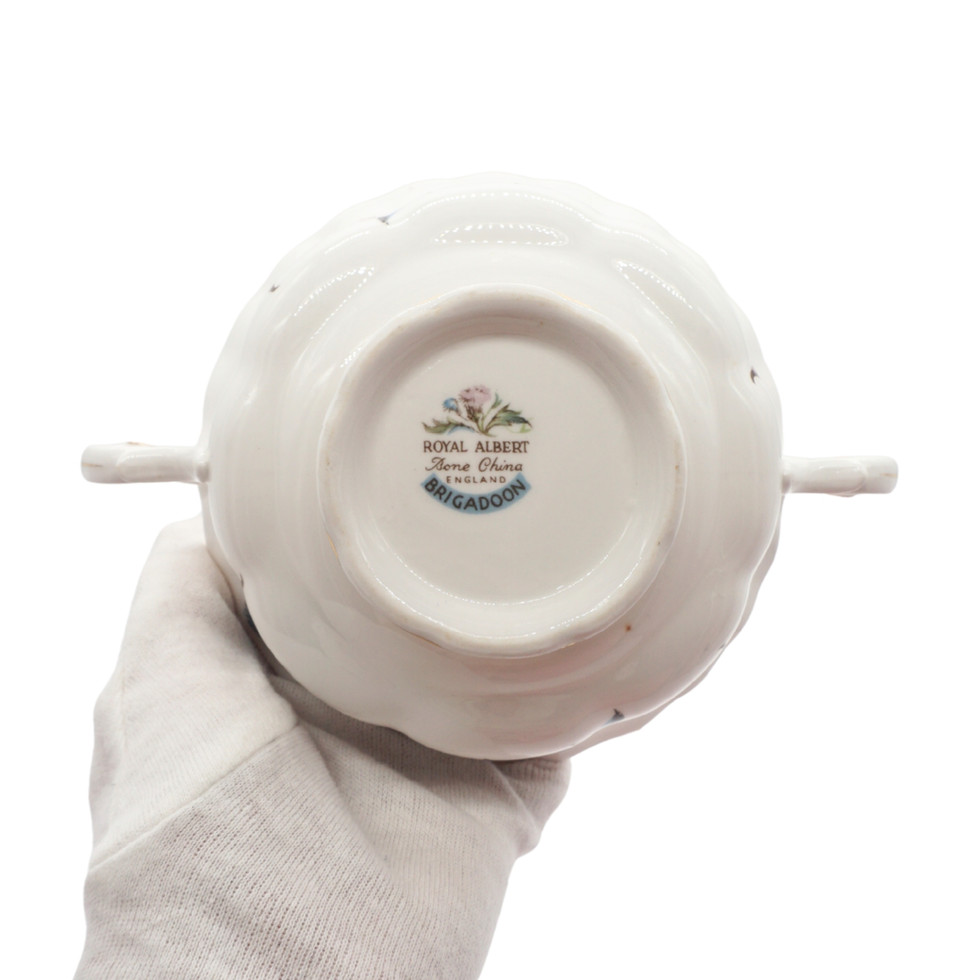 Royal Albert Brigadoon Pattern Soup Coupe And Saucer Set of Eight