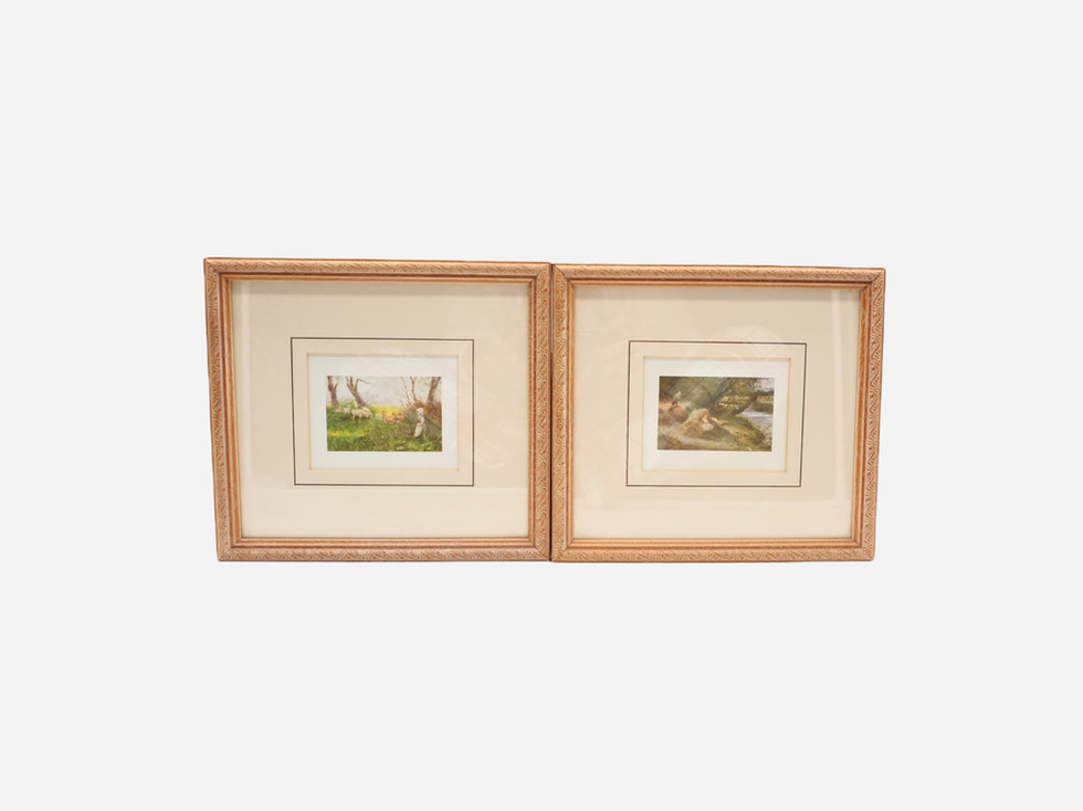 Pair of Vintage Framed Countryside Art Prints