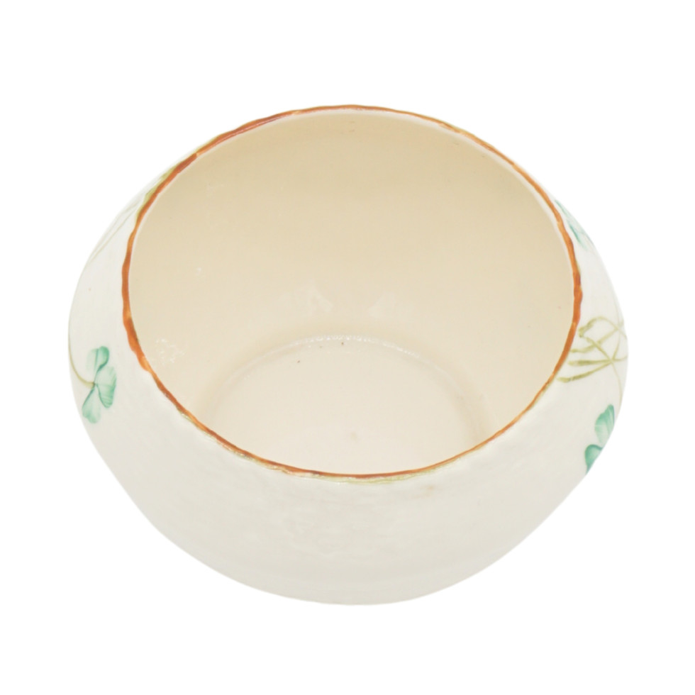 Belleek Ireland Shamrock Open Sugar Bowl