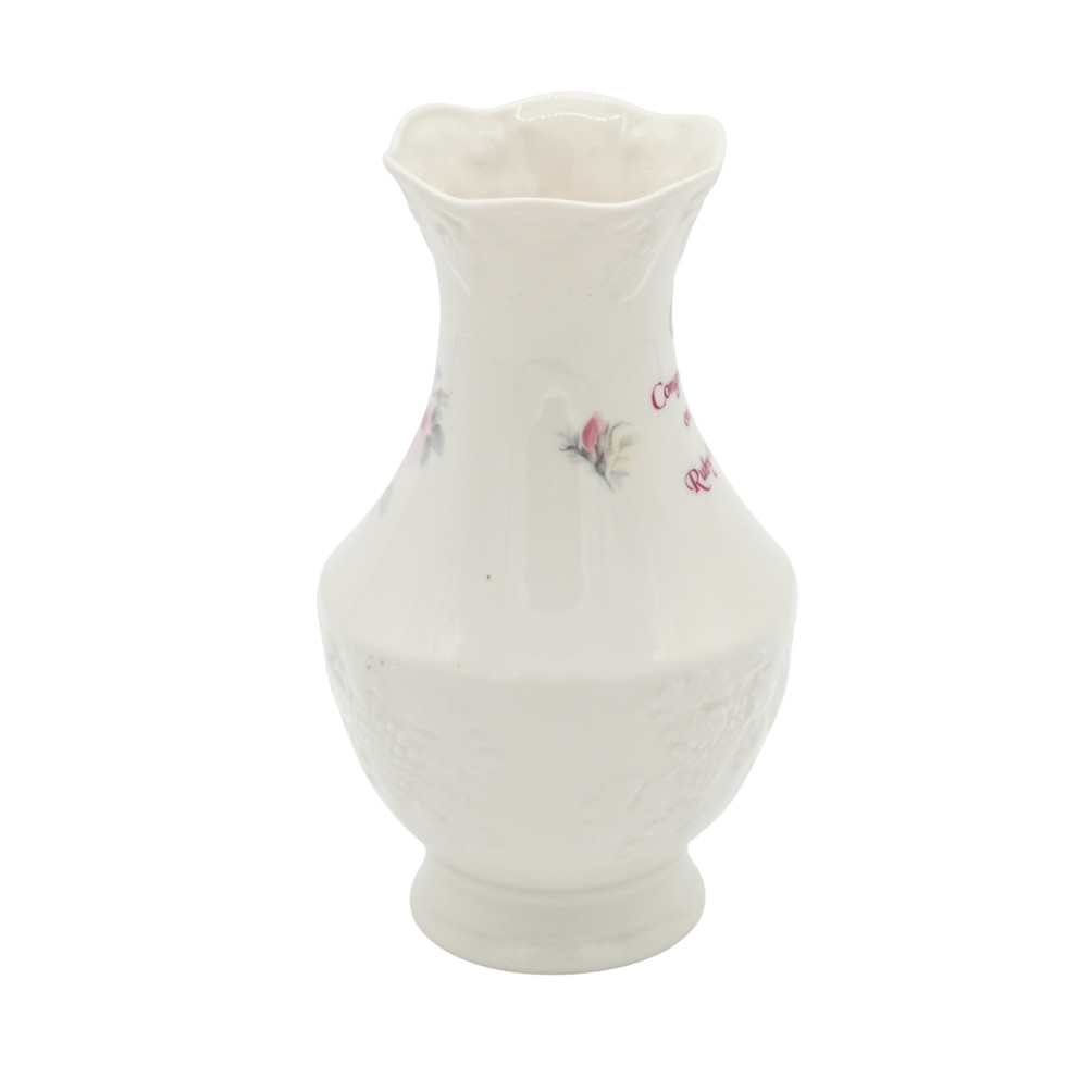 Donegal Irish Parian China Ruby Wedding Anniversary Vase