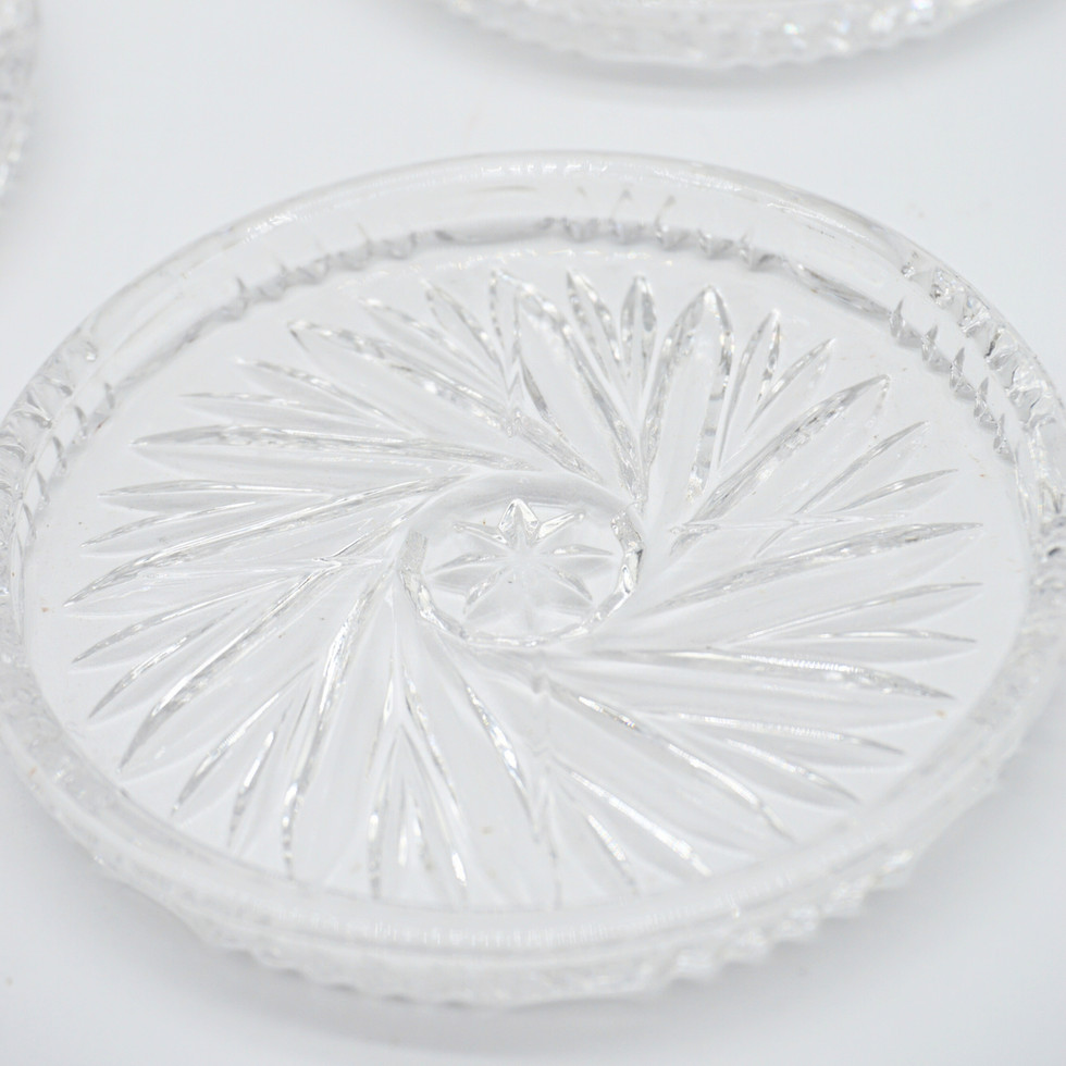 Vintage German Princess House 24% Lead Crystal Cut Coasters, Set of 6