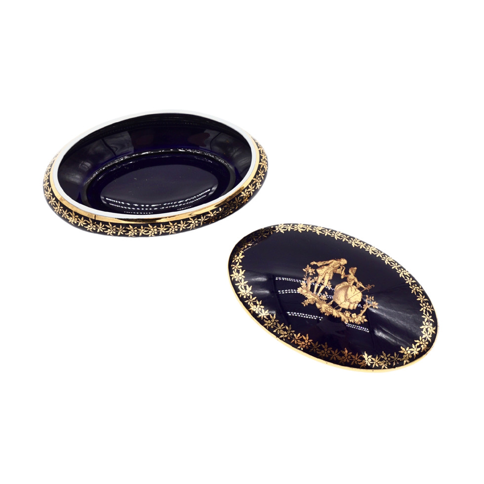 Limoges Porcelain Courting Couple Trinket Box