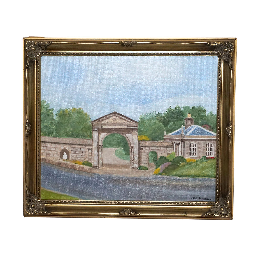 Oil on Board Painting of Bishop’s Gate Lodge by John Parkhill, 1993