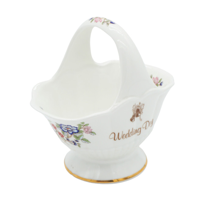 Royal Tara Wedding Day Floral Porcelain Basket