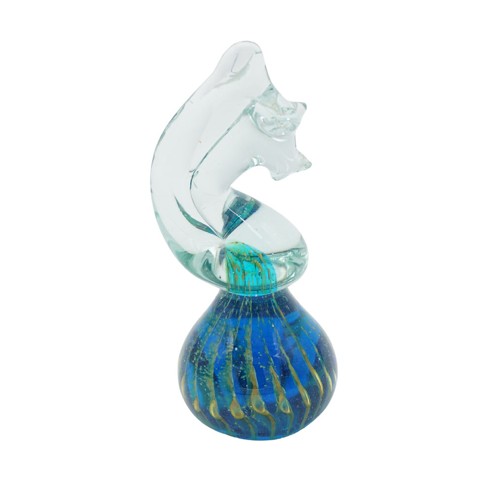 Mdina Signed Maltese Art Glass Seahorse Paperweight