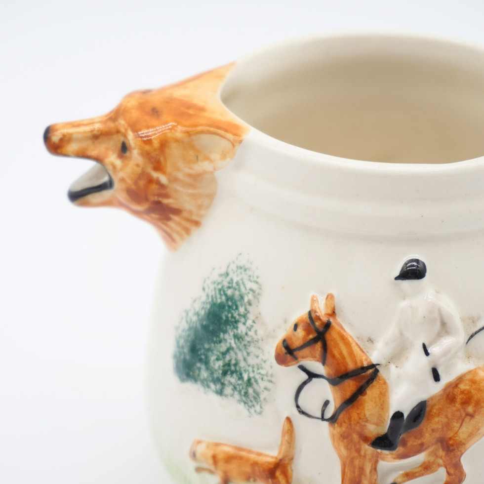 Portland Pottery Cobridge Fox and Hounds Hunting Milk Jug