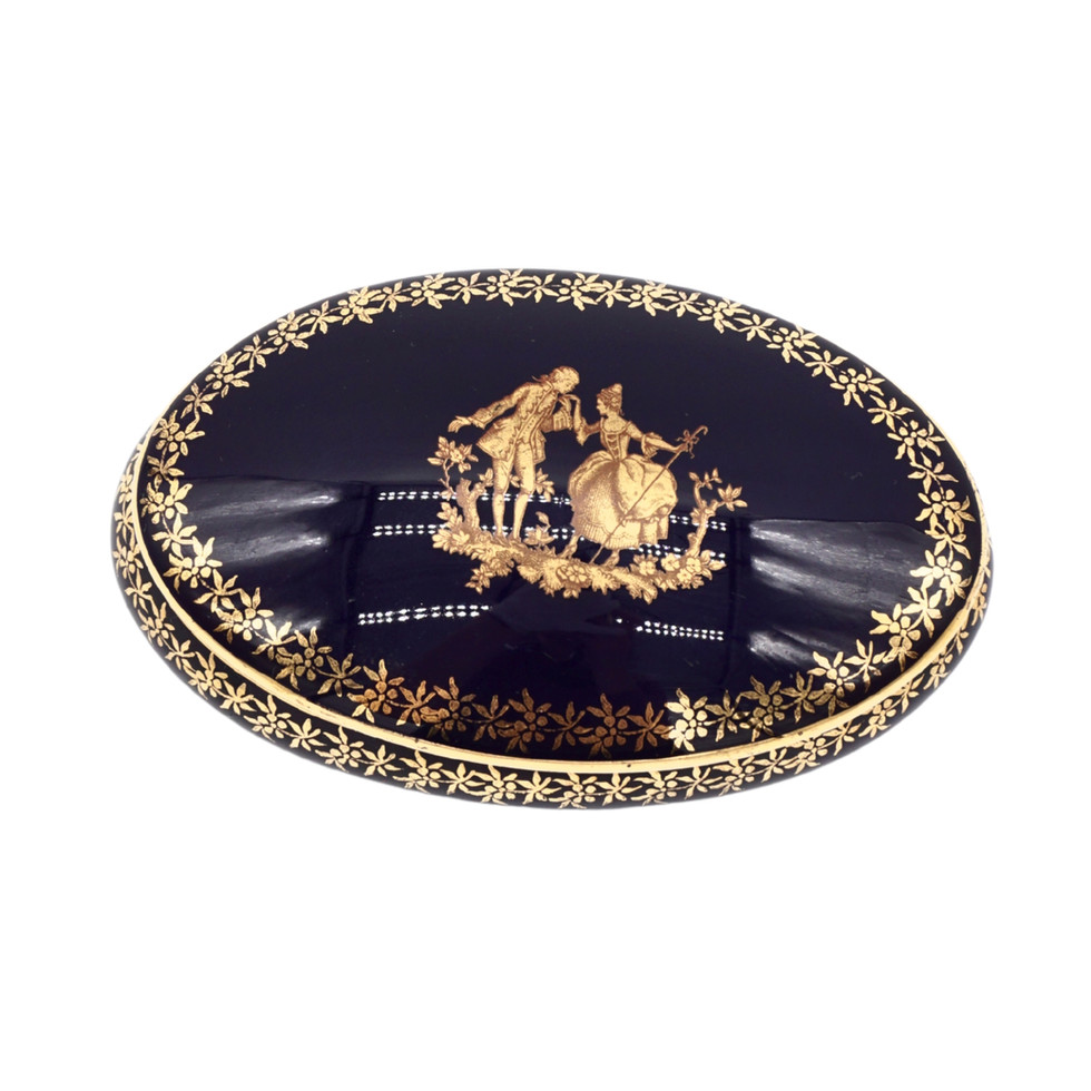 Limoges Porcelain Courting Couple Trinket Box