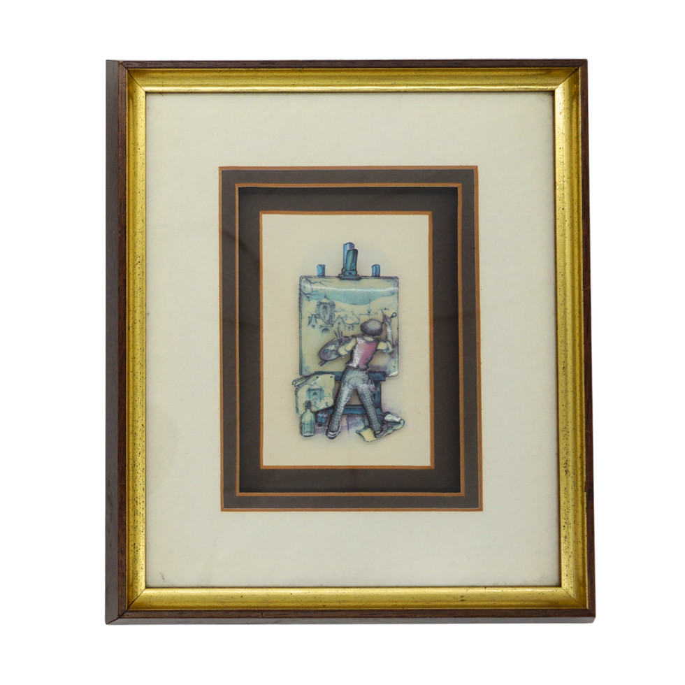 A Set of Vintage 3D Paper Diorama Art Work