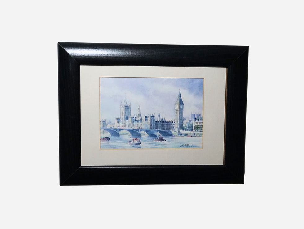 Watercolour Print of Parliament and Big Ben by David Eddington