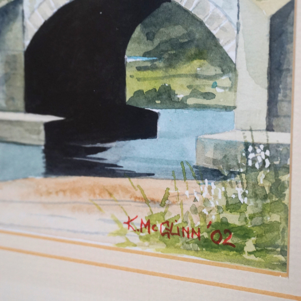 Watercolour Painting of The Spires, Omagh by K. McGlinn, 2002