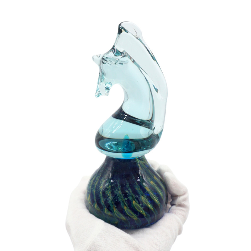 Mdina Vintage Maltese Art Glass Seahorse Paperweight