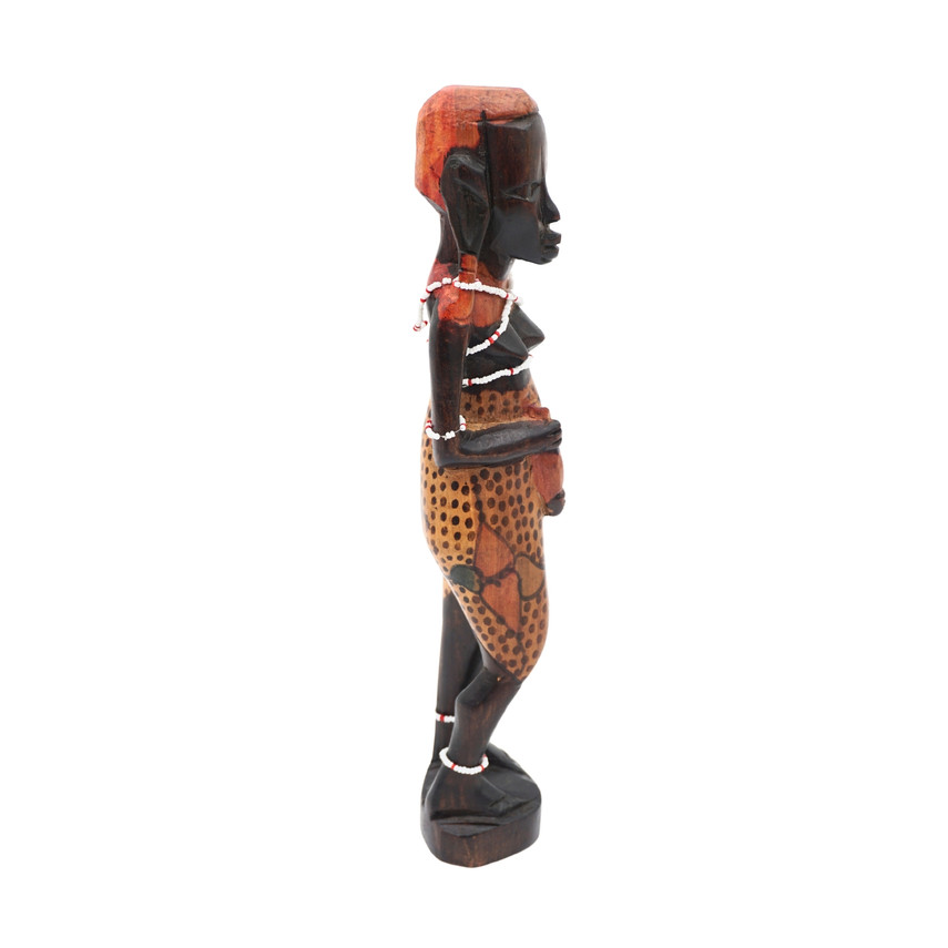 Vintage Maasai Style Hand Carved African Wood Figurine