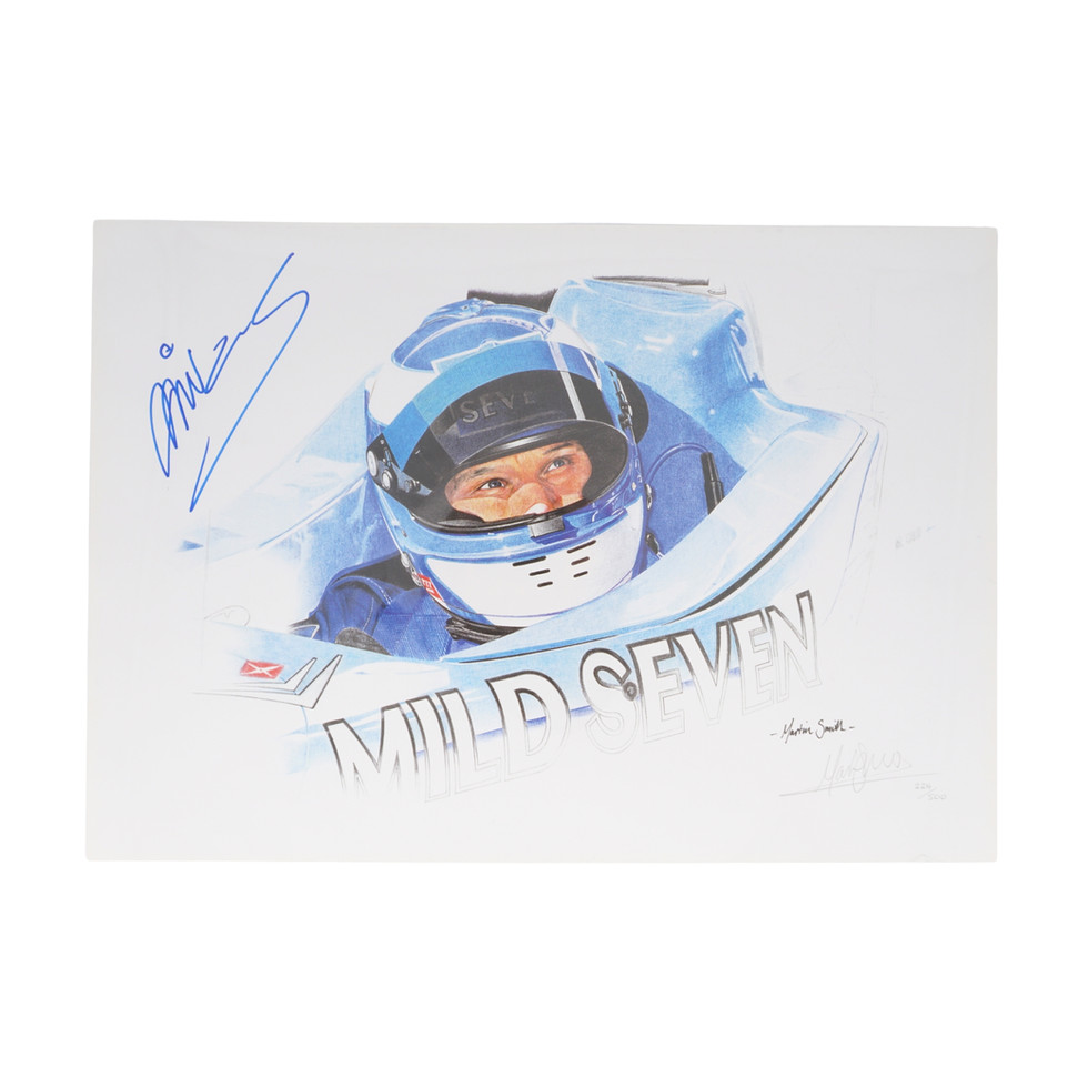 Limited Edition Mika Salo Signed F1 Print, 224/500, Unframed