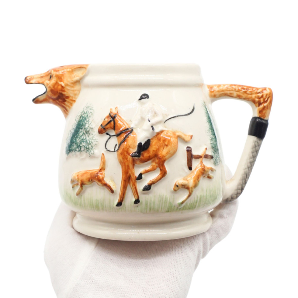 Portland Pottery Cobridge Fox and Hounds Hunting Milk Jug