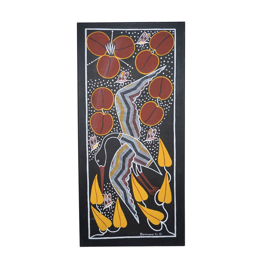 Original Aboriginal Acrylic Art Painting by B.Wangama, 1994