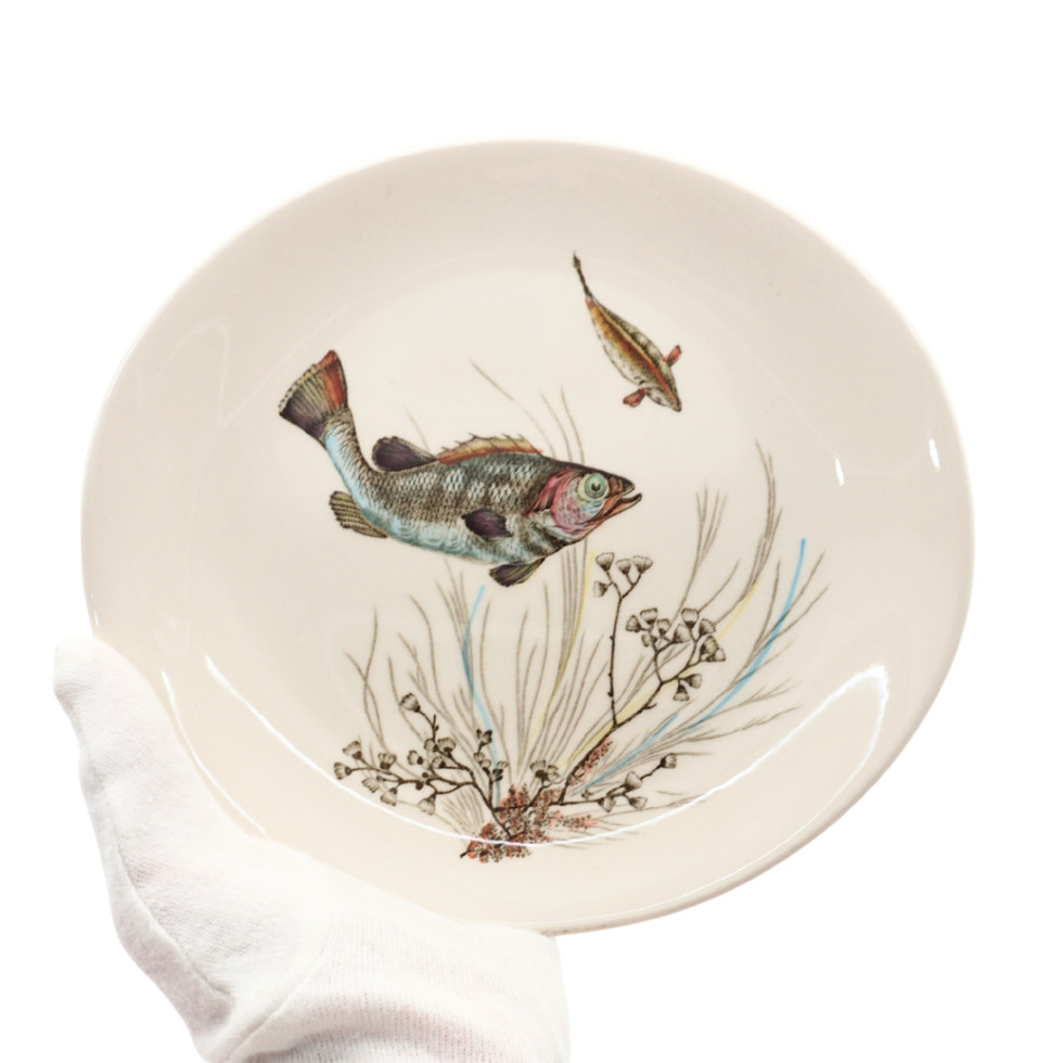 Vintage Johnson Brothers Fish Themed Tableware Set, 14 Pieces