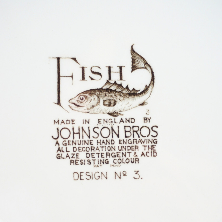 Vintage Johnson Brothers Fish Themed Tableware Set, 14 Pieces
