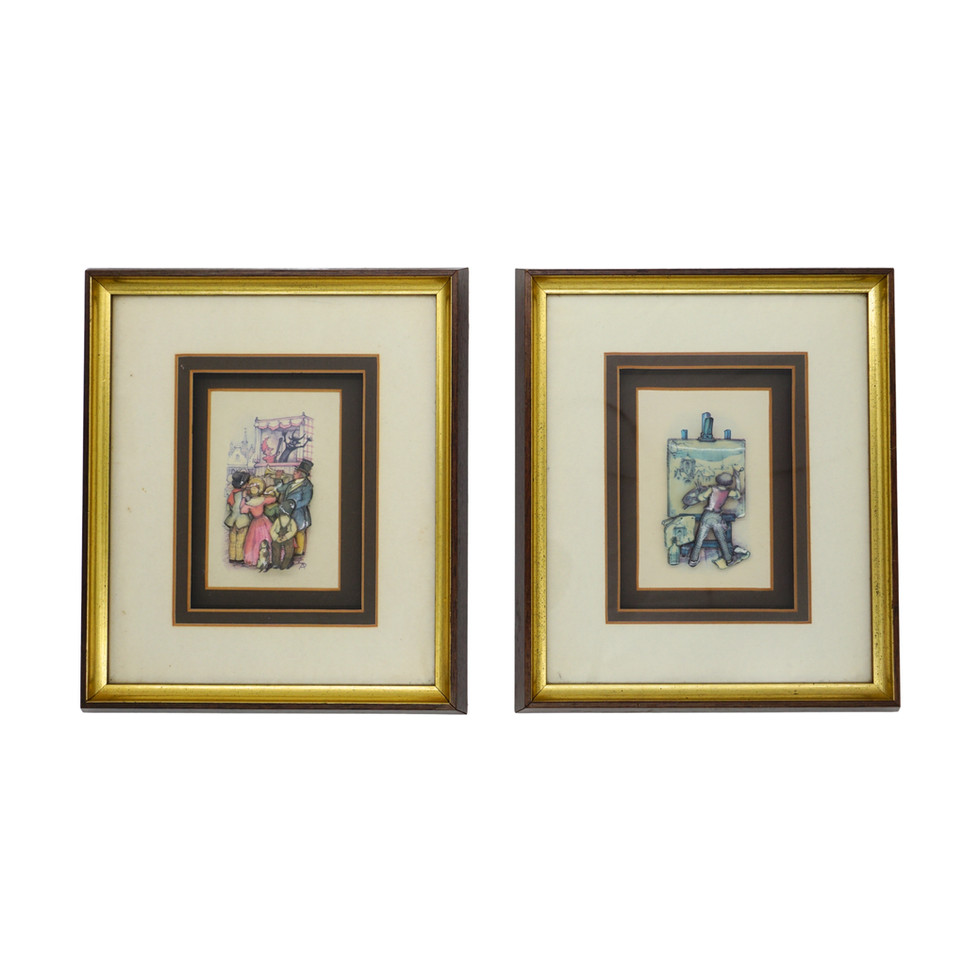 A Set of Vintage 3D Paper Diorama Art Work