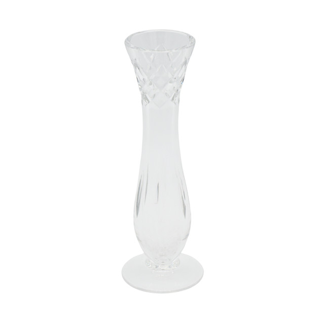 Vintage Glass Diamond Cut Design Bud Vase
