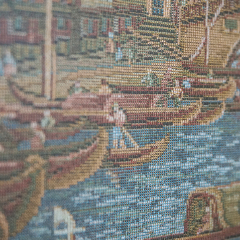 Vintage Framed Tapestry Featuring the Venice Rialto Bridge