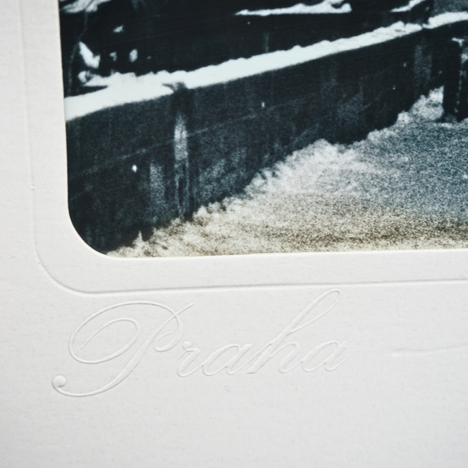 Vintage Prague Charles Bridge Winter Cityscape Print, Signed