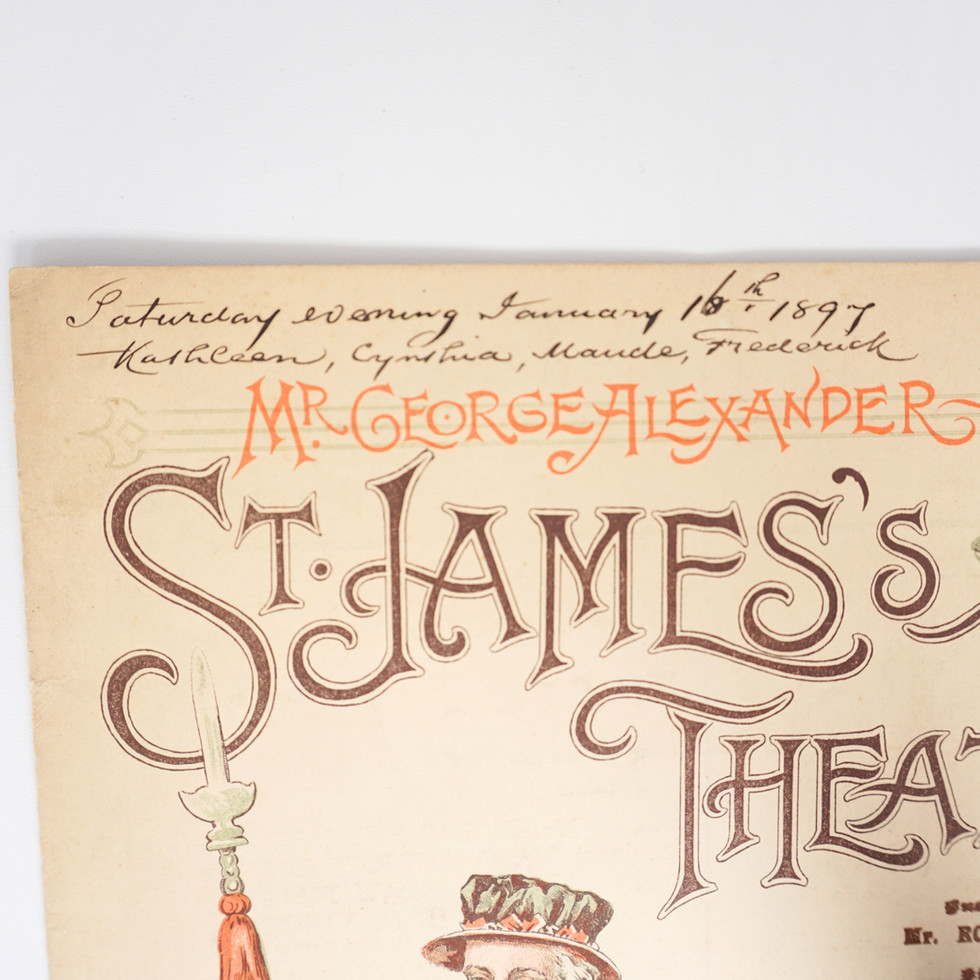 Shakespeare Programme, St. James Theatre, King Street, London, 1897