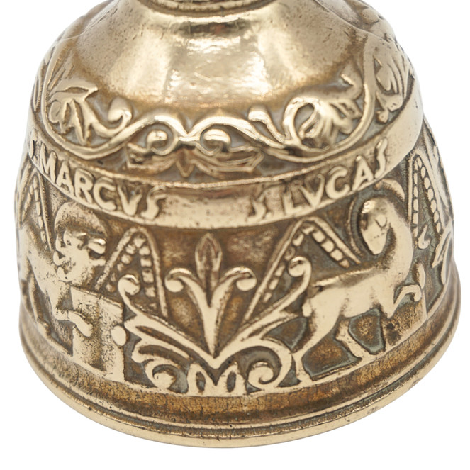 Vintage Solid Brass Ornate Religious Church Bell