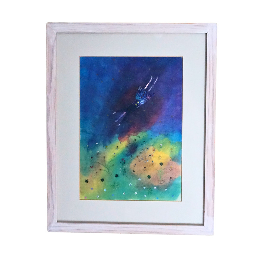 Embroidered Art Print, Falling Down to Earth by Martyne Raven, 2002