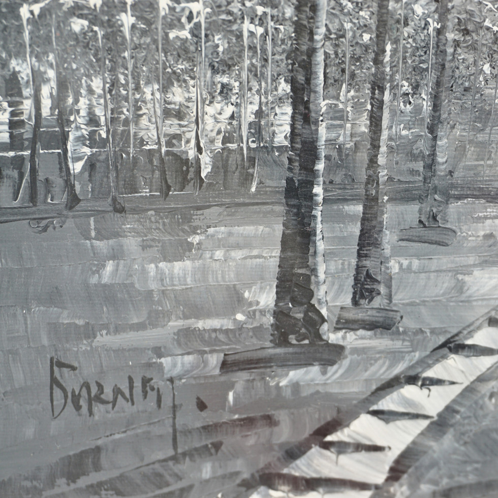 Caroline Burnett Black and White Oil Painting of Arc de Triomphe, Paris