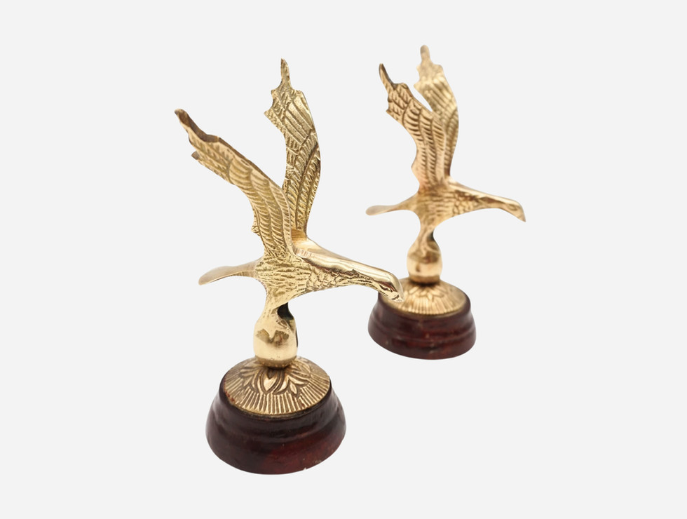 Vintage Brass Bird Paperweight Figurines