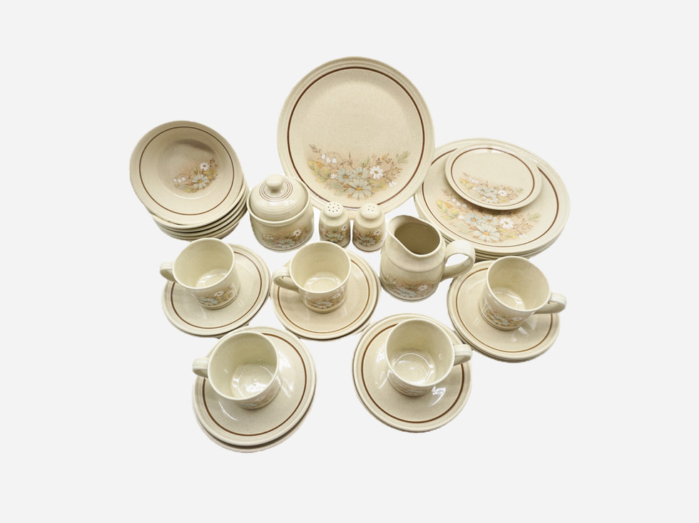 Royal Doulton English Stoneware Florinda Pattern Lambethware Set, 1970's