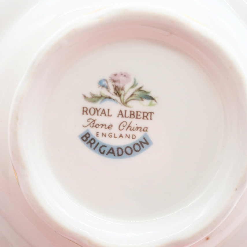 Royal Albert Brigadoon Pattern Soup Coupe And Saucer Set of Eight