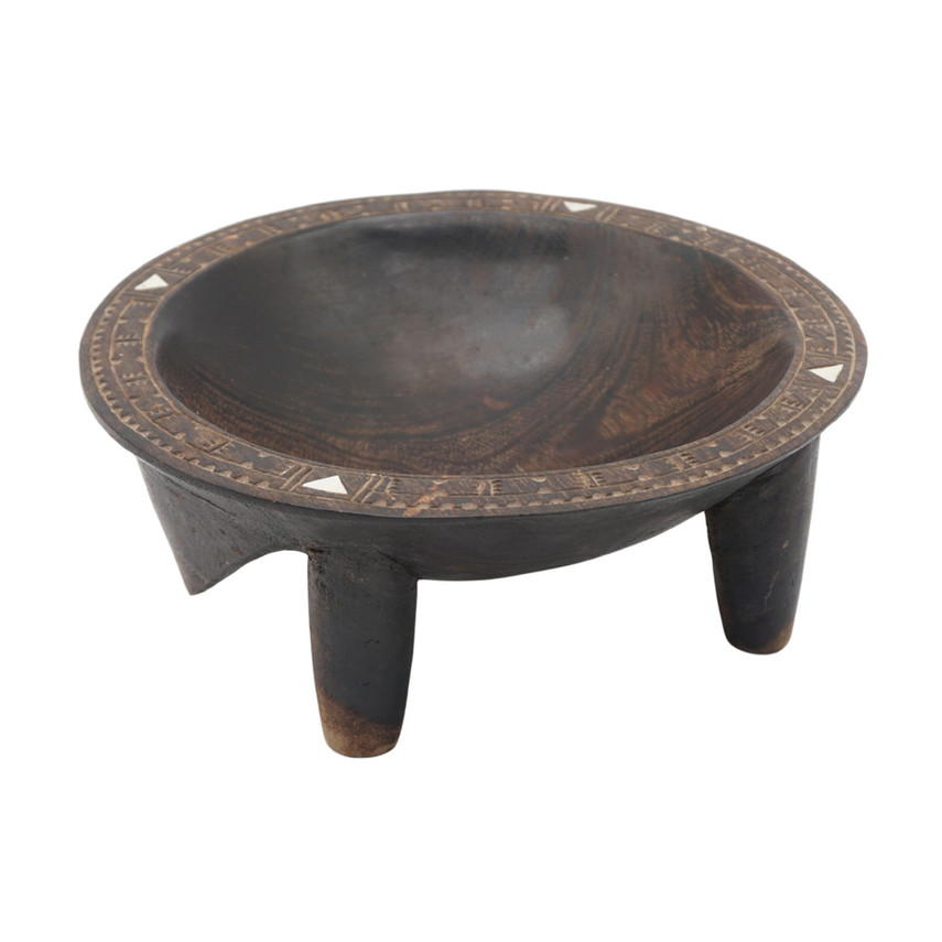 Large Vintage Polynesian Wooden Kava Bowl