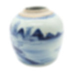 19th Century, Qing Dynasty Chinese Blue and White Porcelain Ginger Jar