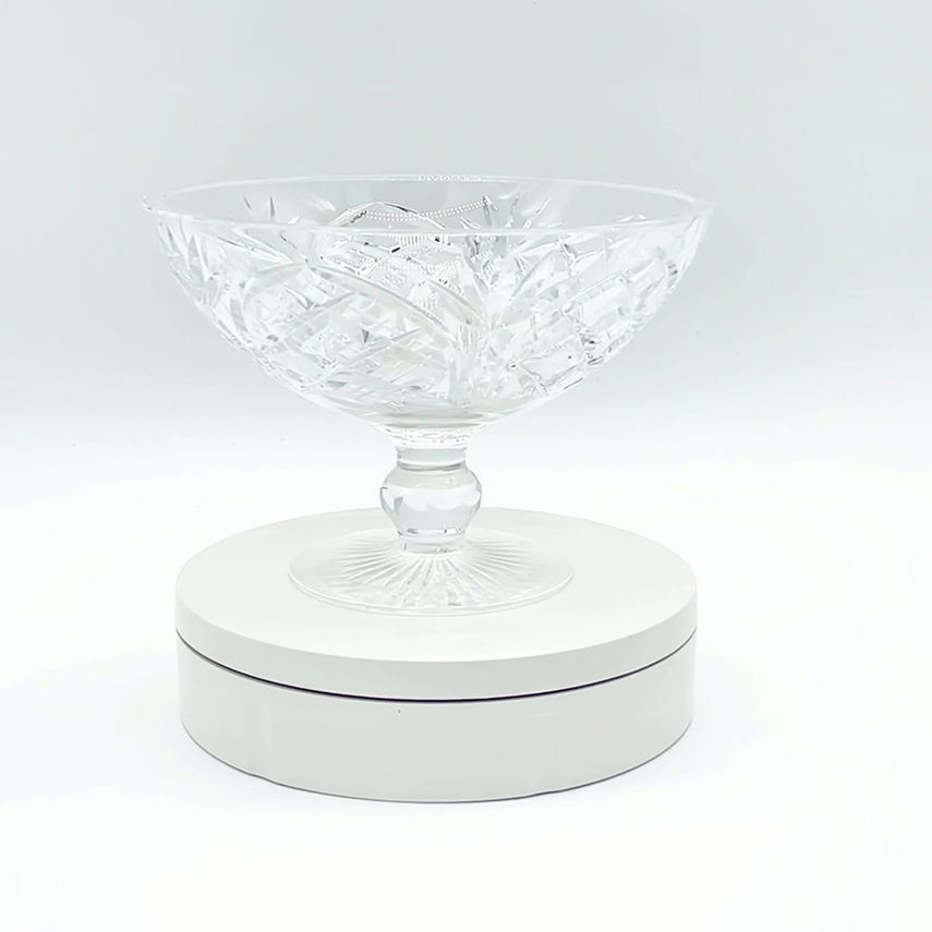 Vintage Heritage Irish Crystal Cathedral Cut Compote Bowl