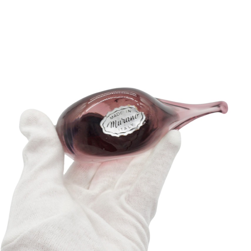 Murano Style Glass Bird Paperweight Ornament