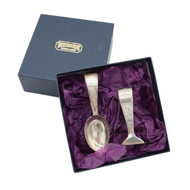 Vintage Sterling Silver Baby Christening Set, 1956
