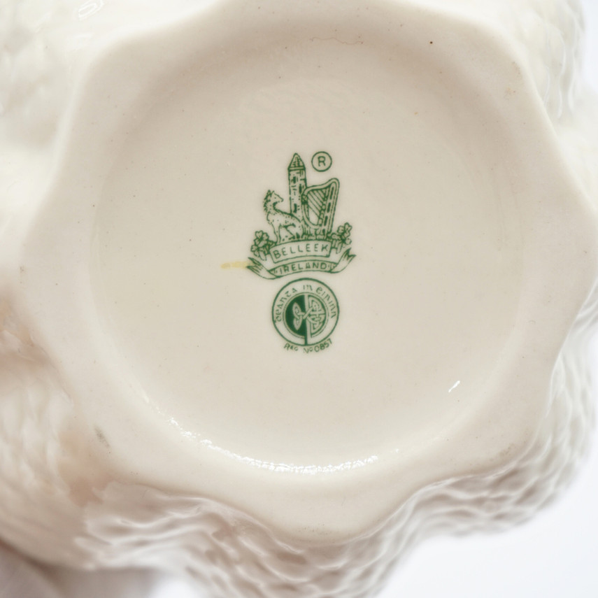 Vintage Irish Belleek Pineapple Pattern Pot Vase, 6th Mark