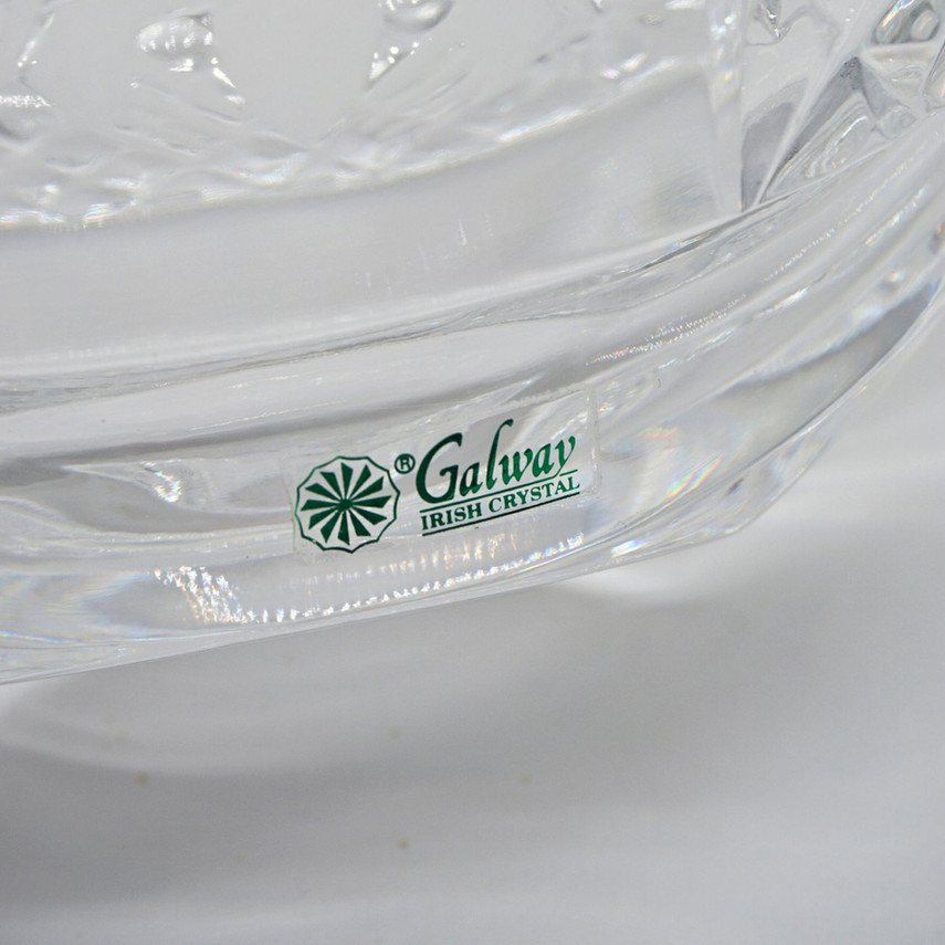 Galway Irish Crystal Claddagh Design Boat Bowl
