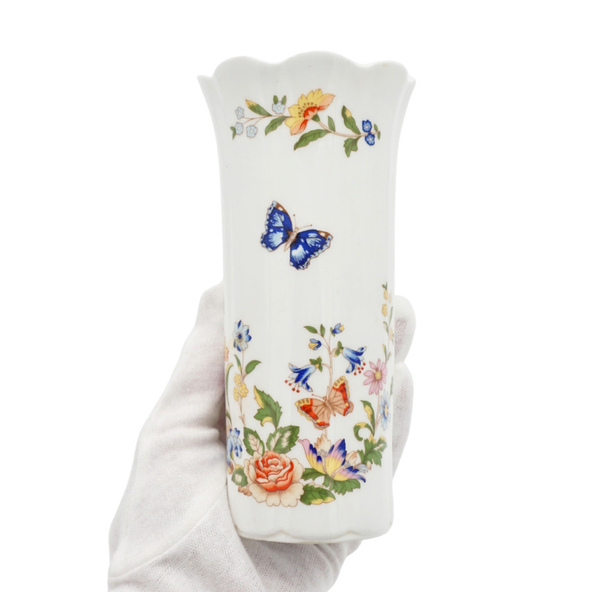 Aynsley Cottage Garden Bone China Butterfly Flower Vase