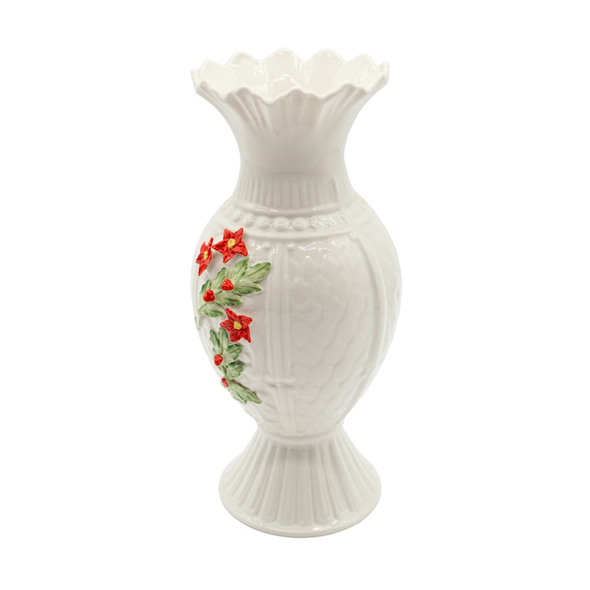 Vintage Belleek Millennium Poinsetta Vase