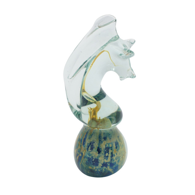 Vintage Mdina Signed Art Glass Seahorse Paperweight