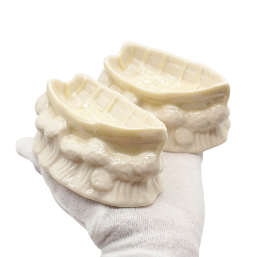 Belleek Ireland Parian China Row Boat Master, Set of Two