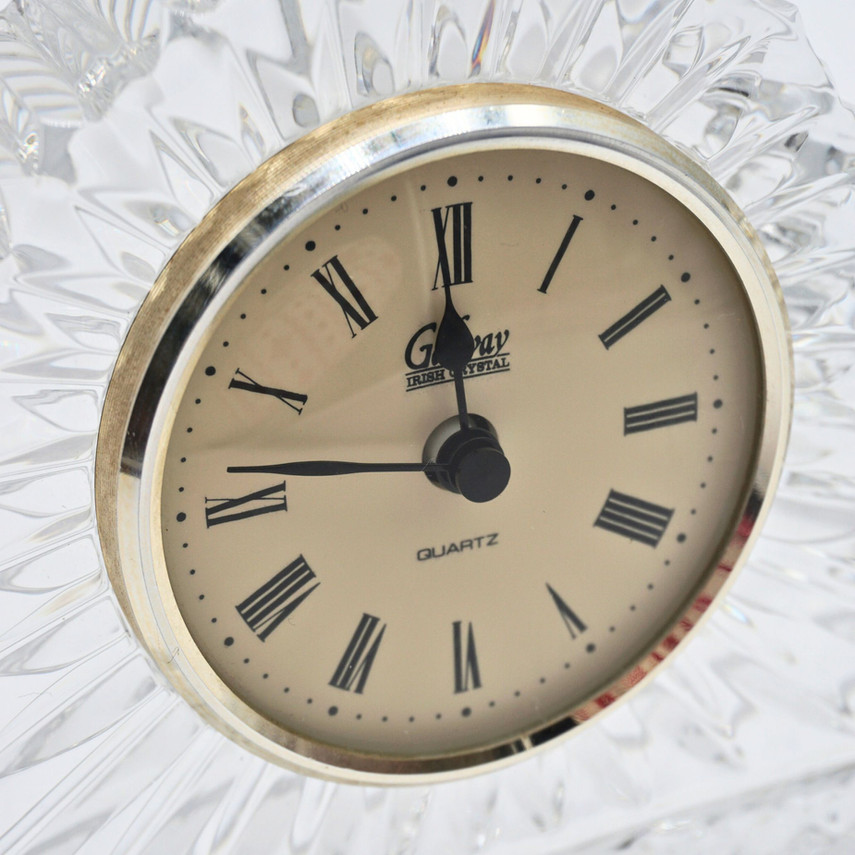 Vintage Galway Irish Crystal Quartz Mantel Clock