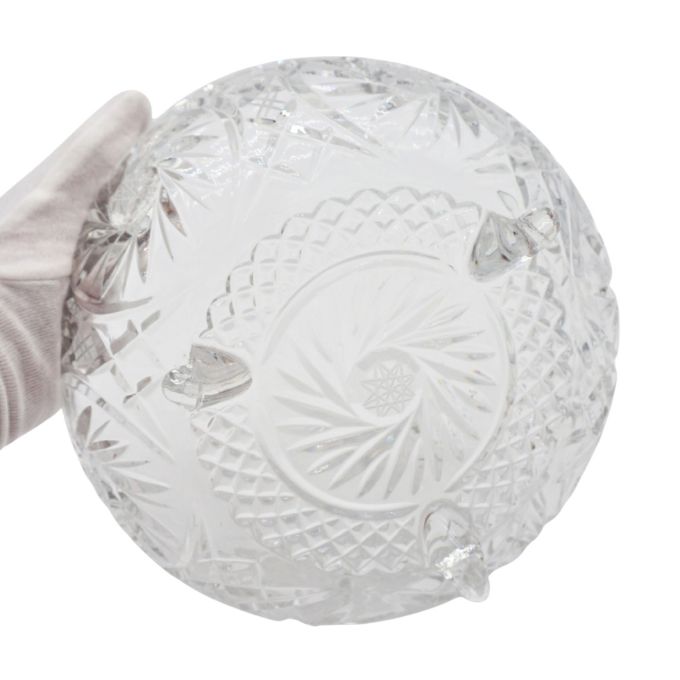 Vintage Large Three-Legged Cut Glass Bowl Centrepiece