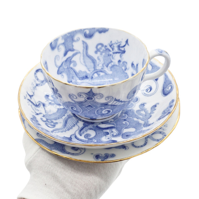 Royal Worcester Blue Dragon Bone China Tea Set